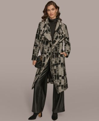 Women's Collared Self Belt Coat