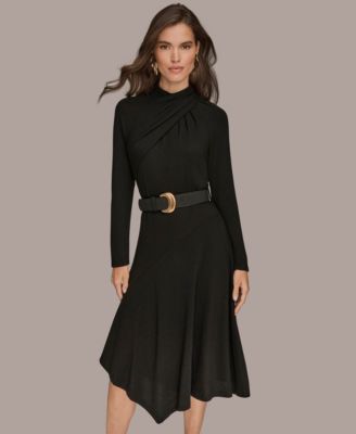 Donna Karan New York - Women's Long Sleeves Angle Hem Dress