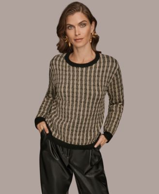 Donna Karan New York - Women's Long Sleeve Two-Tone Sweater