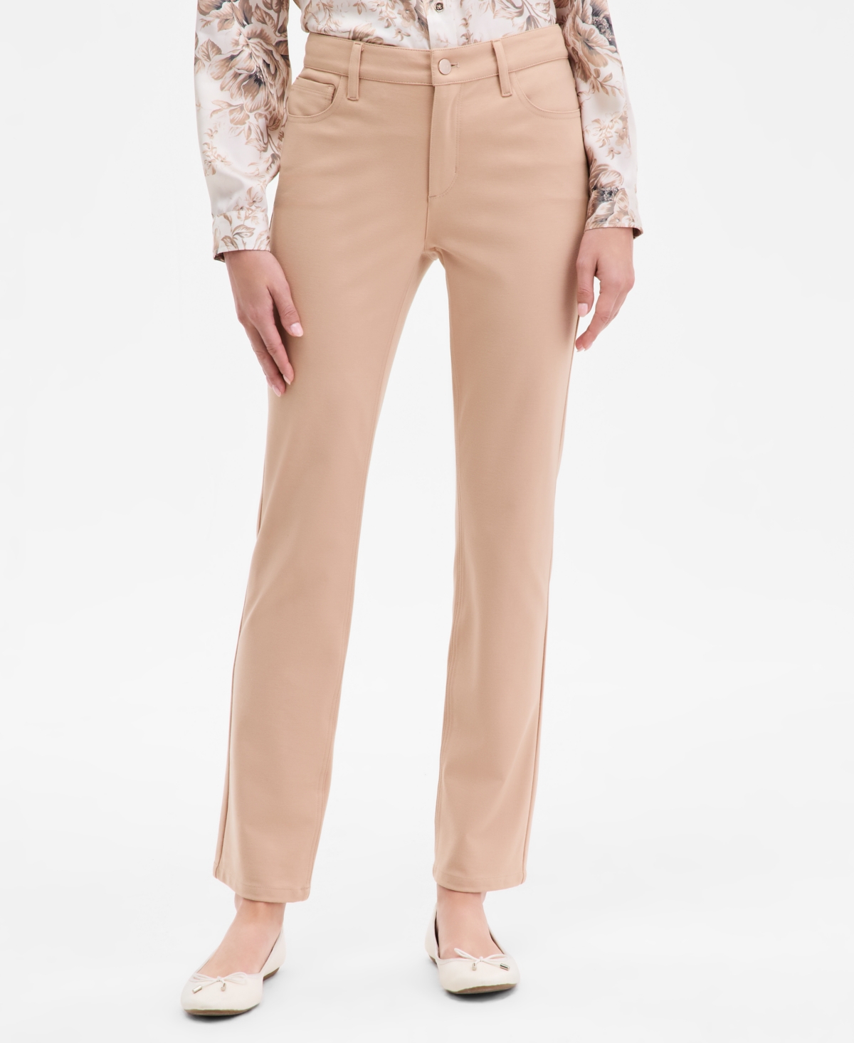 Jones New York Women's Lexington Fly-front Pants In Gray