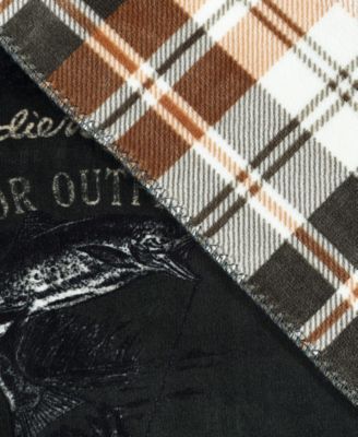 Printed Lush Flannel Throw, 70" x 60"