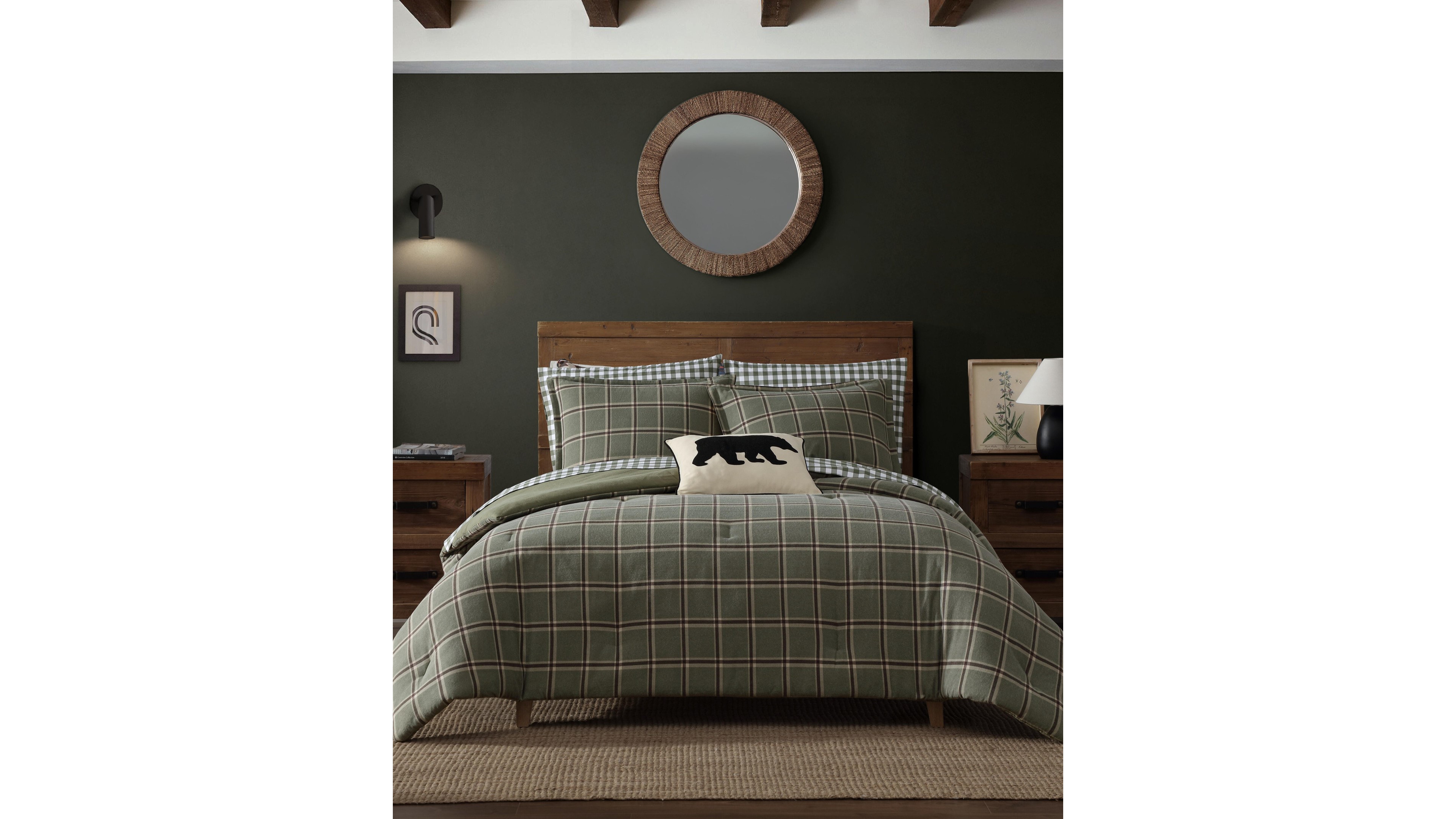 Eddie Bauer Alpine Plaid Printed Flannel 3-Pc. Comforter Set, King