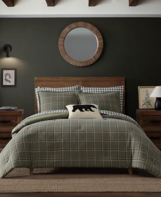 Eddie Bauer Alpine Plaid Printed Flannel 3-Pc. Comforter Set, King - Macy's