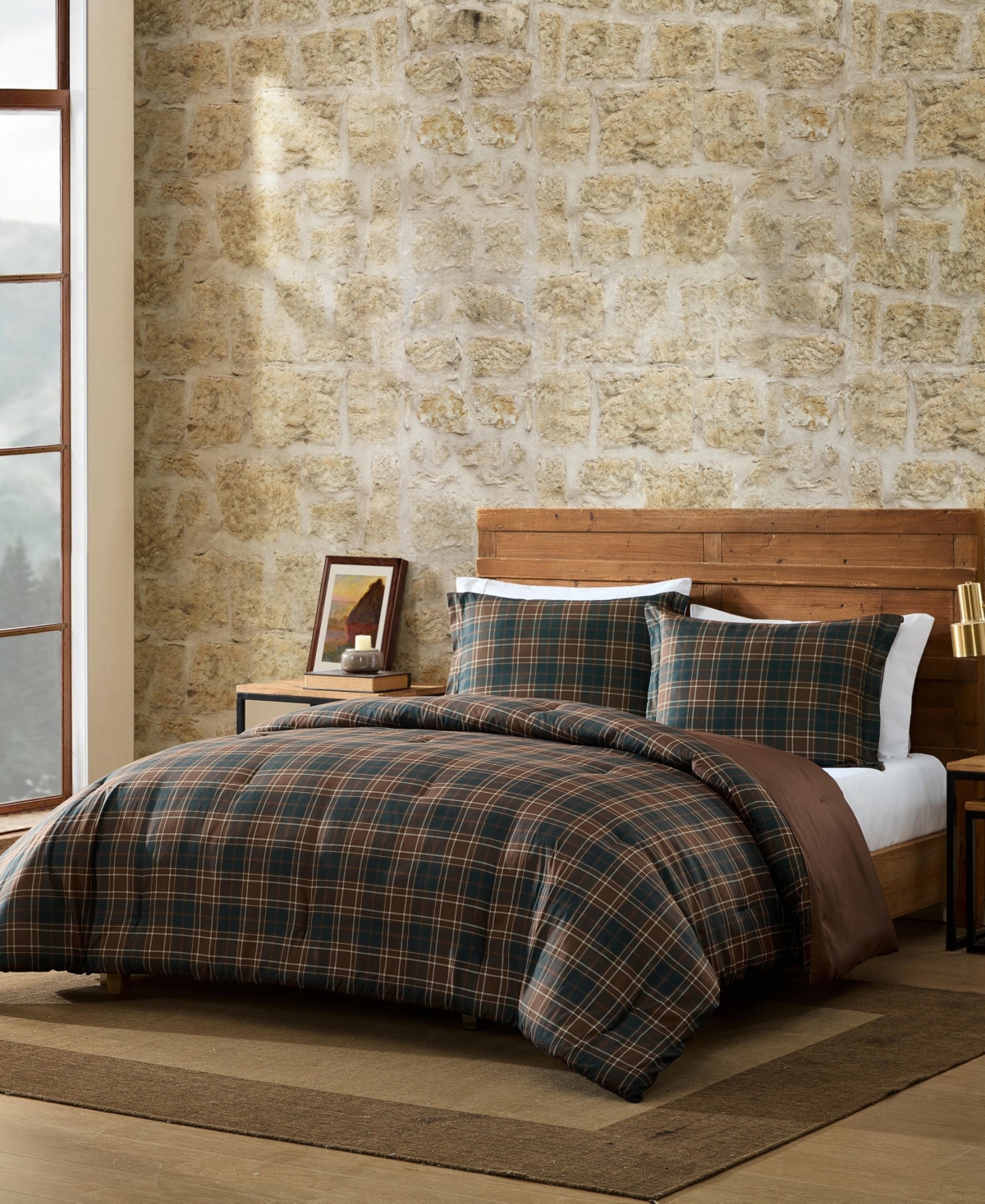 Eddie Bauer Huntley Plaid Microfiber 2-pc. Comforter Set, Twin In Brown