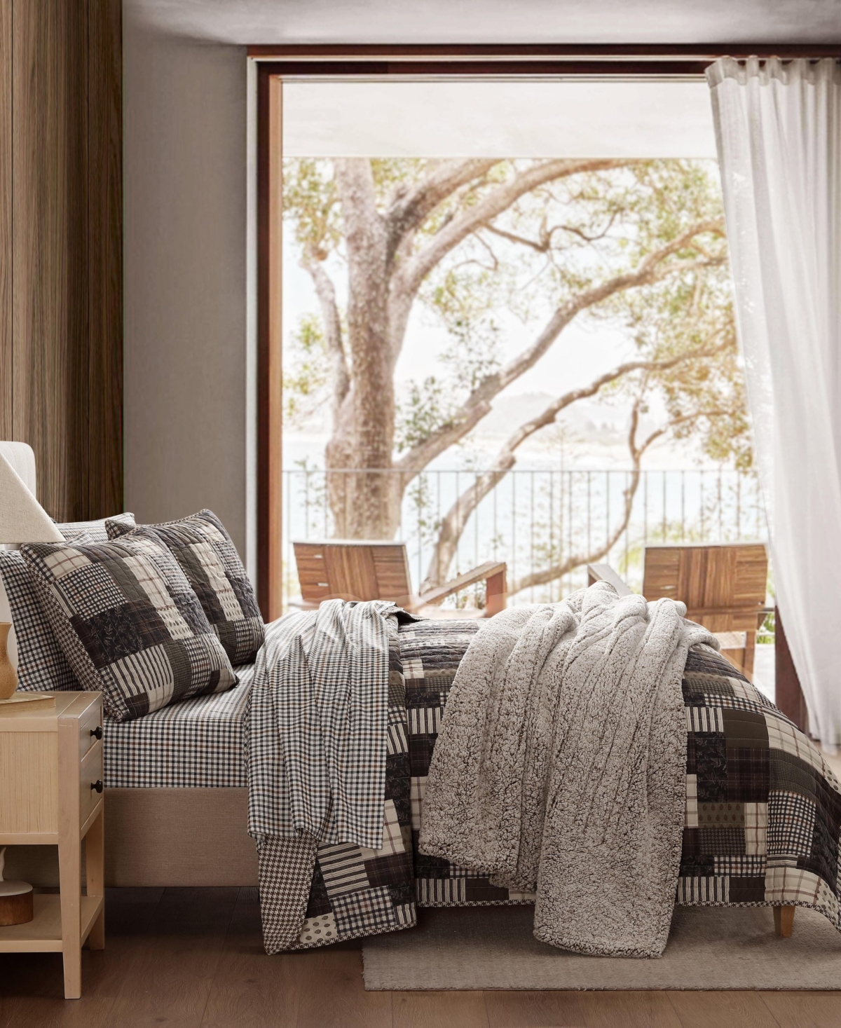 Eddie Bauer Antique Cotton Reversible -Pc. Quilt Set