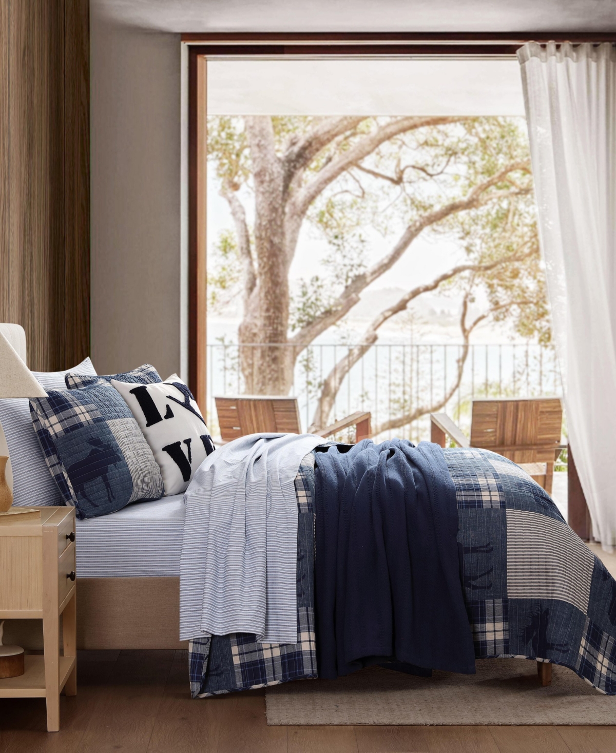 Eddie Bauer Moose Plaid Cotton Reversible -Pc. Quilt Set