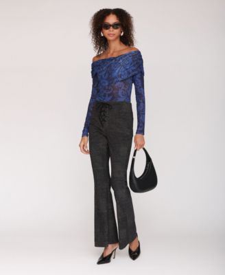 Women's Lace-Up Flare Pants