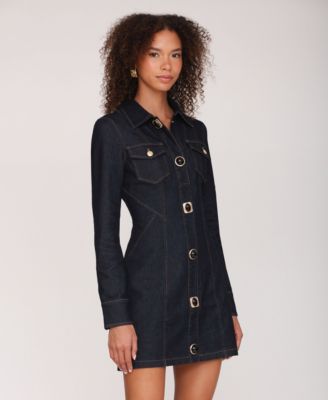 Women's Collared Mini Shirt Dress