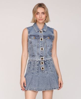 Women's Button Detail Trucker Vest