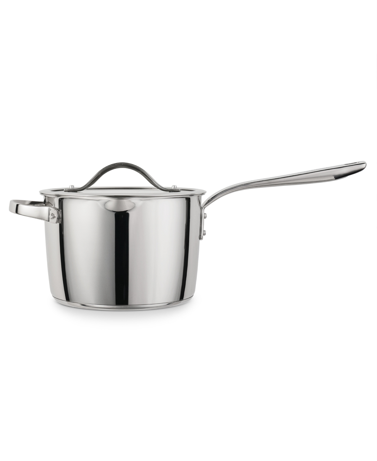 Tramontina Tempo Tri-ply Base Stainless Steel 4-quart Sauce Pan With Glass Lid In Silver