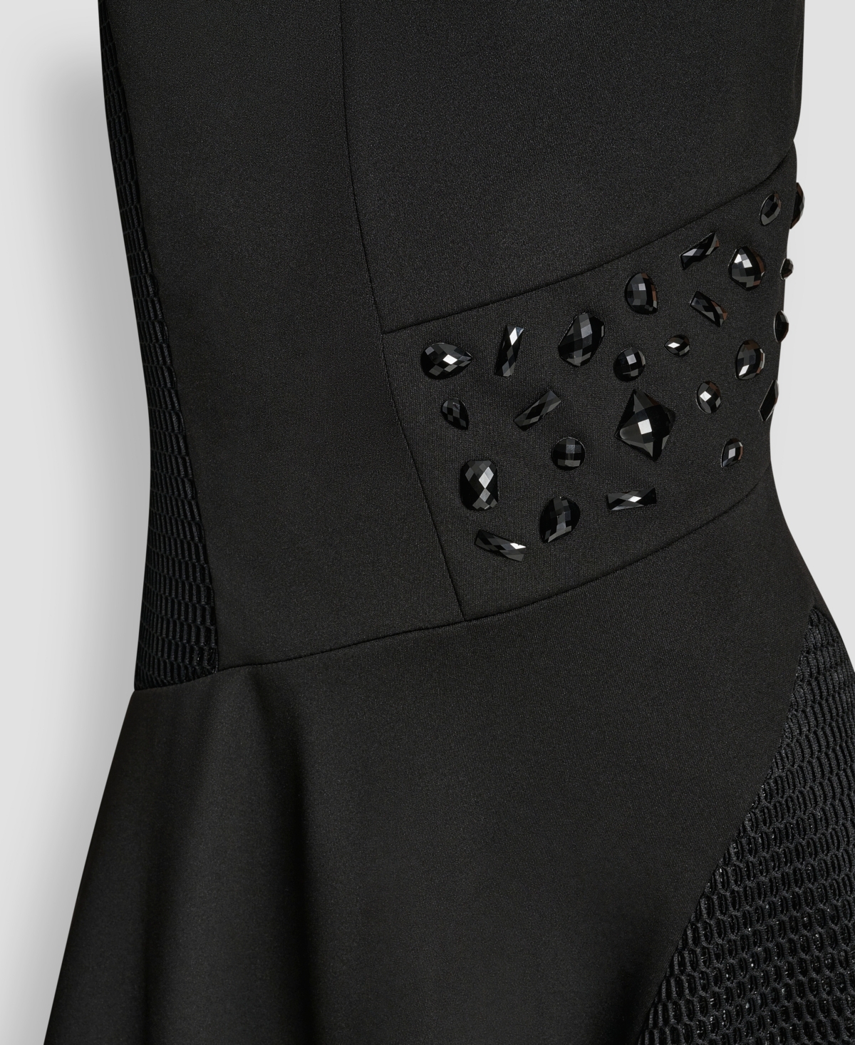 Dkny Missy Sleeveless Mix Media Panel Asymmetrical Knit Dress