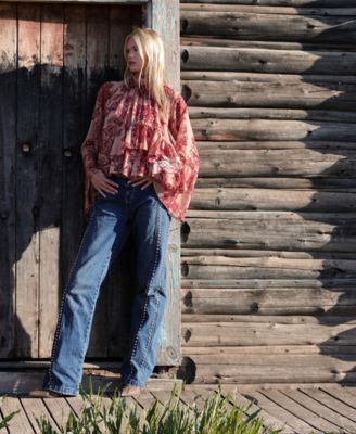 Women's Stud Detail Mid Rise Jeans