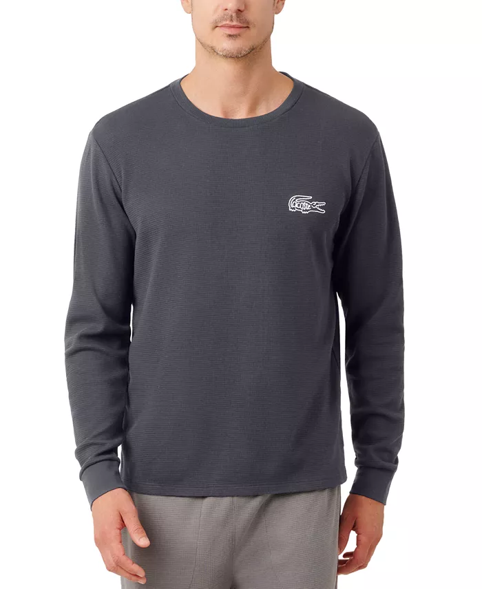 Men's Exclusive Crocodile Waffle-Knit Thermal Shirt