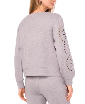 Women's Crewneck Sweatshirt with Eyelets