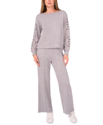 Women's Crewneck Sweatshirt with Eyelets