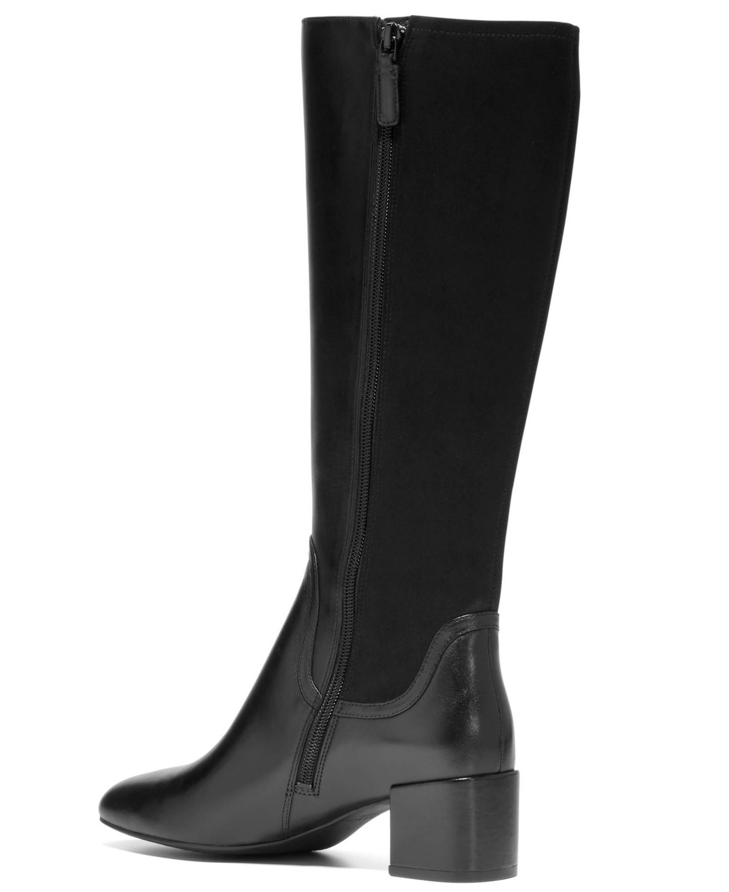 Женские ботинки Cole Haan Go-To-Serenna Block Heel Tall Shaft Dress Boots, цвет: Чёрный кожаный — фото 3