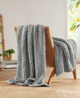 Chunky-Knit Handmade Throw, 50" x 60"