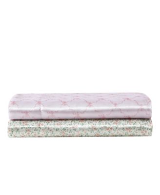 Laura Ashley Printed Satin Sheet Set In Pink