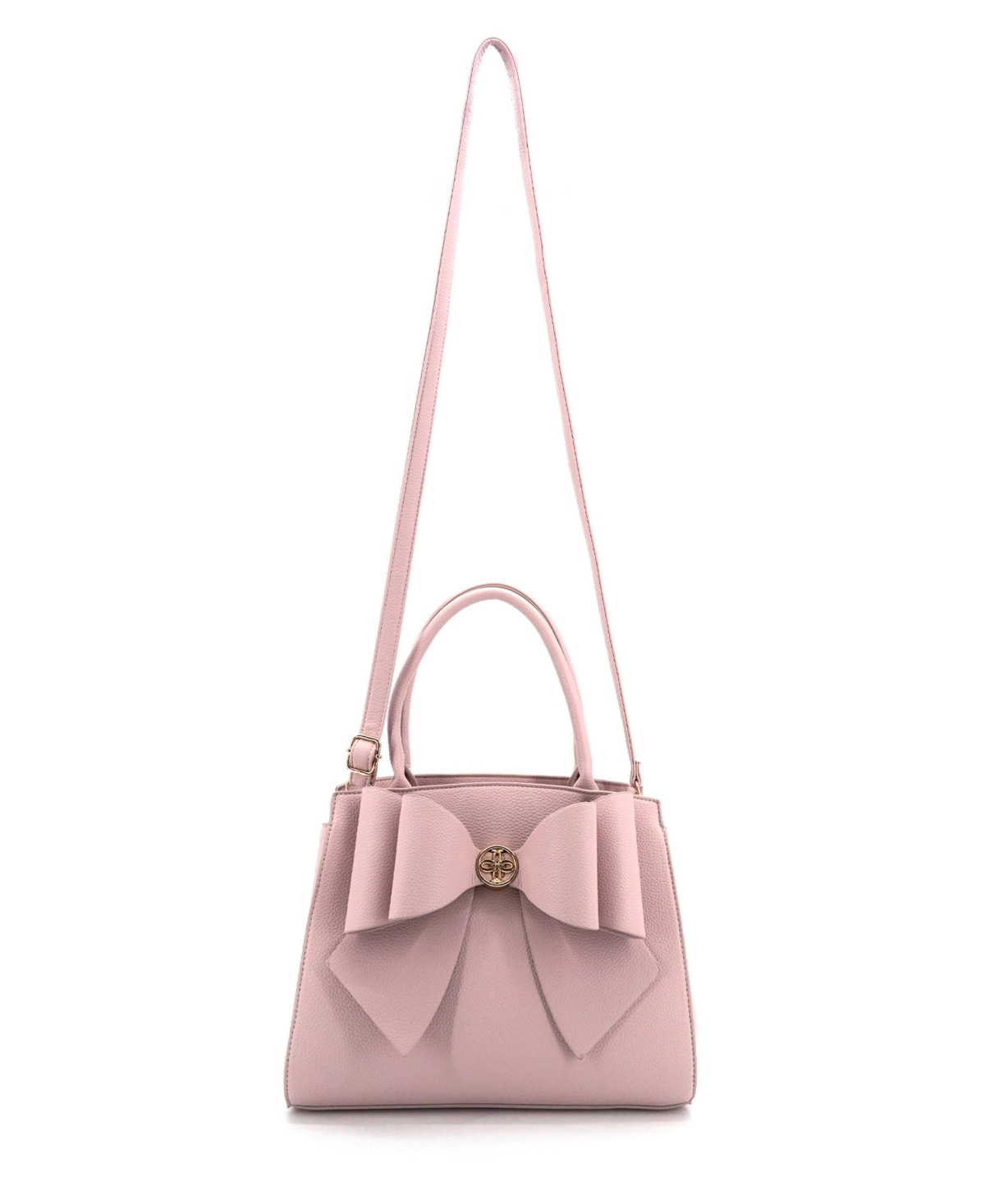 Like Dreams Park Double Bowtie Zipper Satchel Bag In Pink