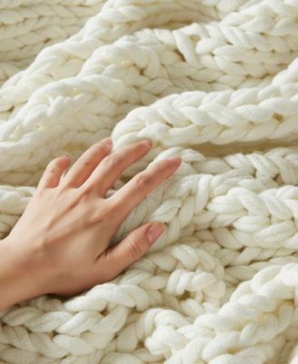 Chunky-Knit Handmade Throw, 50" x 60"