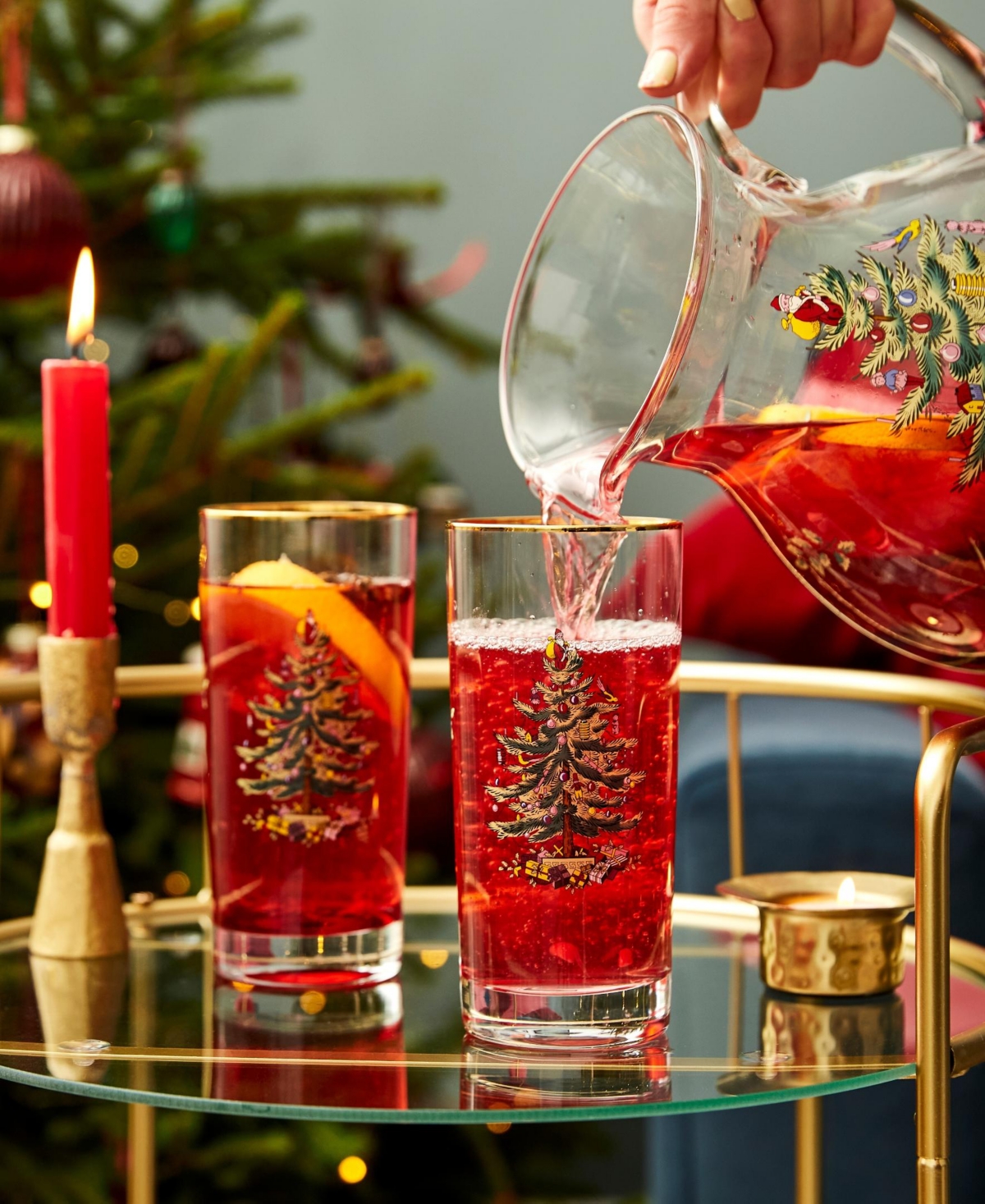 Spode Christmas Tree Double Old Fashioned Glasses, Set of 4