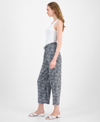 Women's Floral Drawstring-Waist Pants