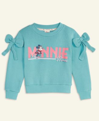 Girls 2T-6X Minnie Mouse Long Sleeve Crewneck Sweater, Macy's Exclusive