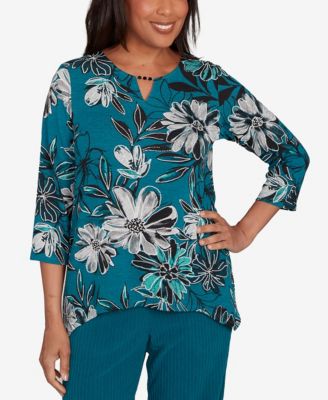 Women's Lake Champlain Floral Printed Beaded Neck Top