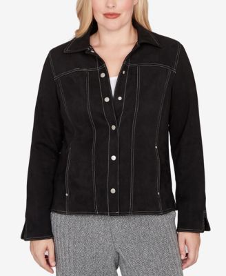Women's Jet Setter Print Lining Faux Suede Jacket