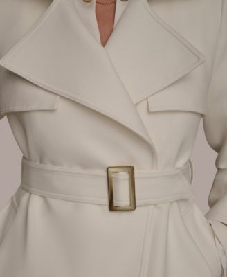 Women's Belted Notched-Collar Trench Coat