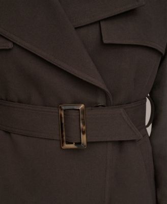 Women's Belted Notched-Collar Trench Coat