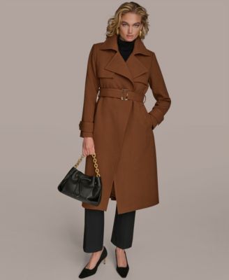 Women's Belted Notched-Collar Trench Coat