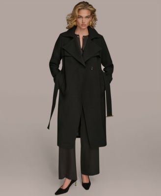 Women's Belted Notched-Collar Trench Coat