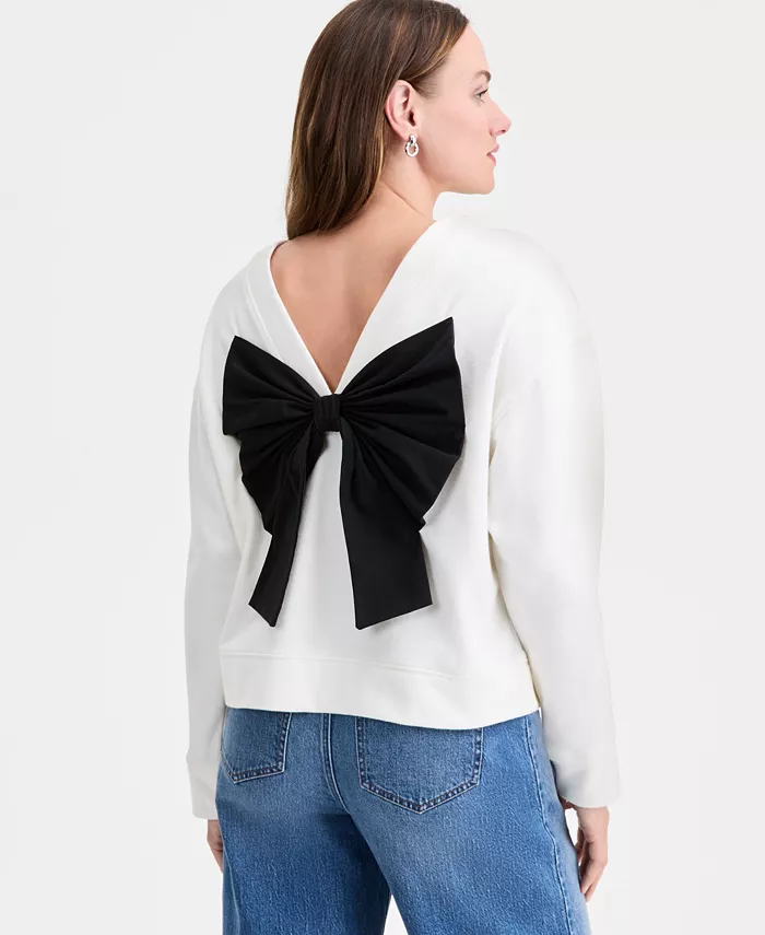 Women's Long-Sleeve Bow-Back Sweatshirt