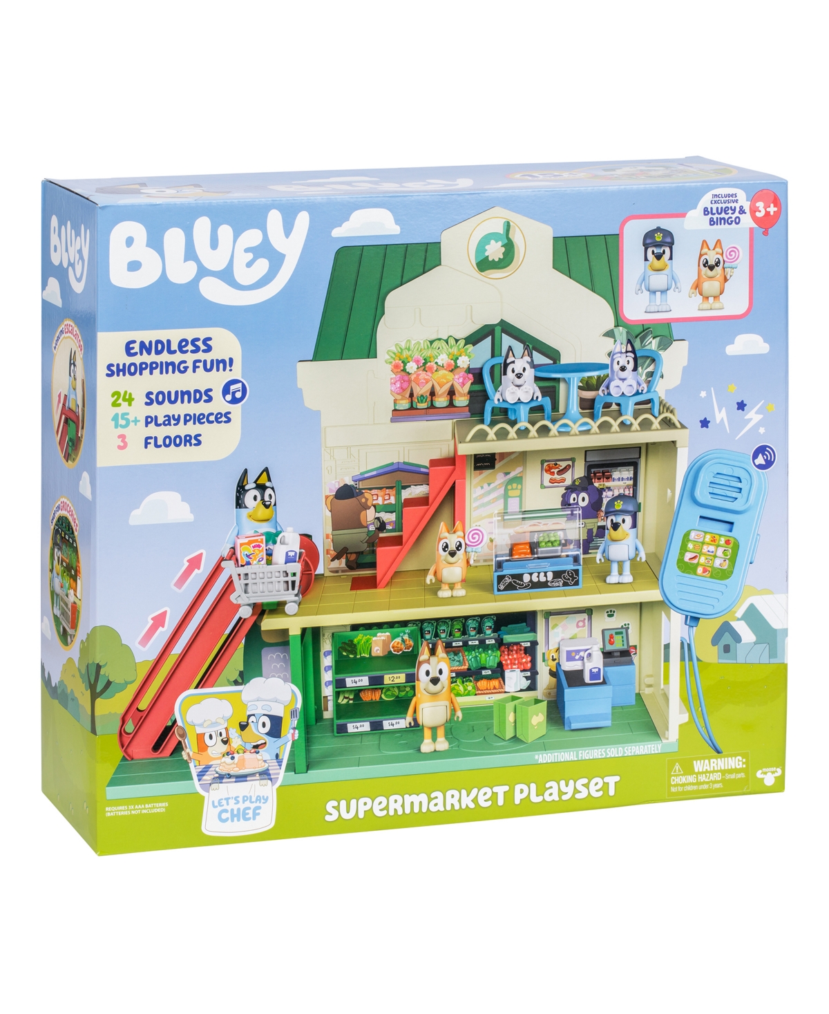 Bluey Let's Play Chef Supermarket Playset In Transparent