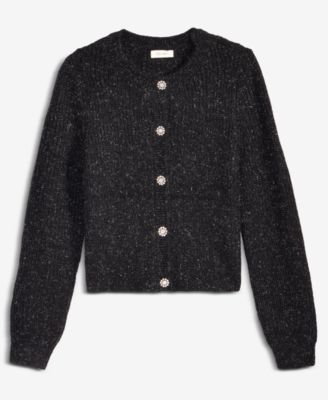 Women's Lurex Rhinestone-Button Cardigan, Macy's Exclusive