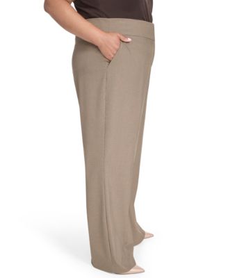 Plus Size Check-Print Wide-Leg Pants