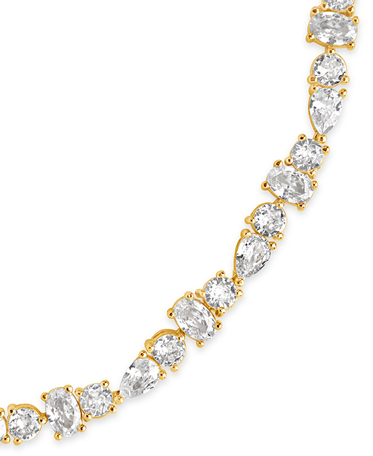 Sterling Forever Billie Cubic Zirconia Tennis Bracelet In Gold