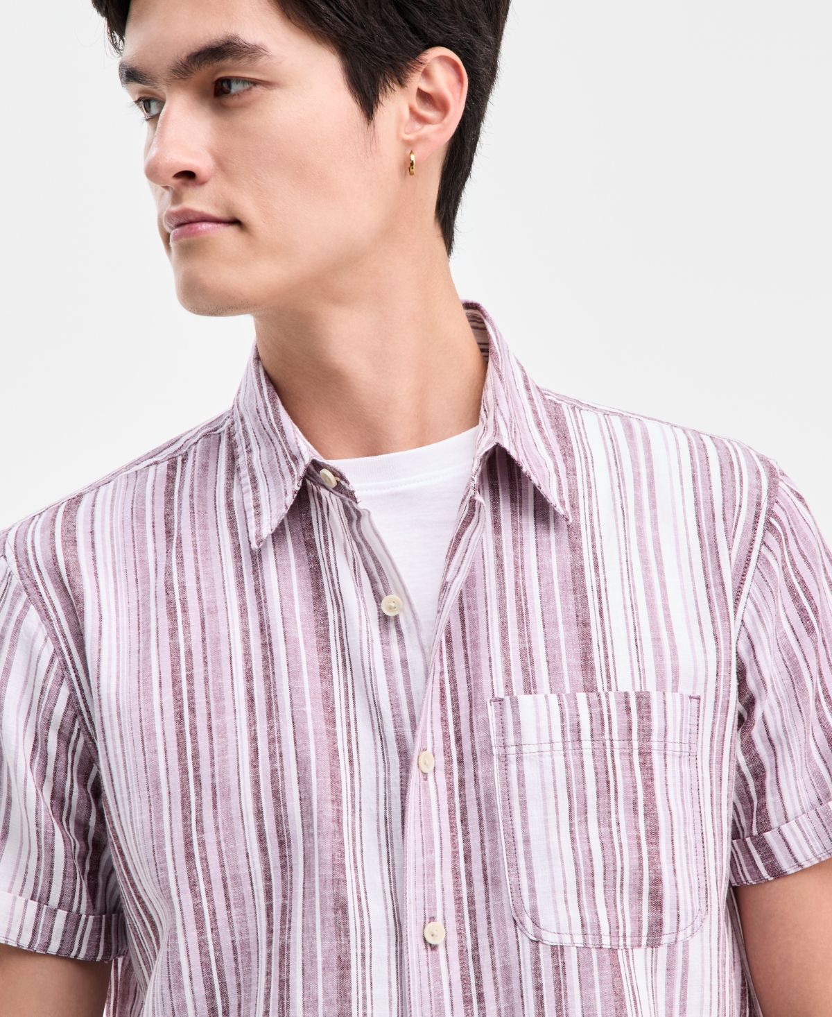 Sun + Stone Men's Patio Striped Short-Sleeve Button-Up Shirt, Macy's Exclusive