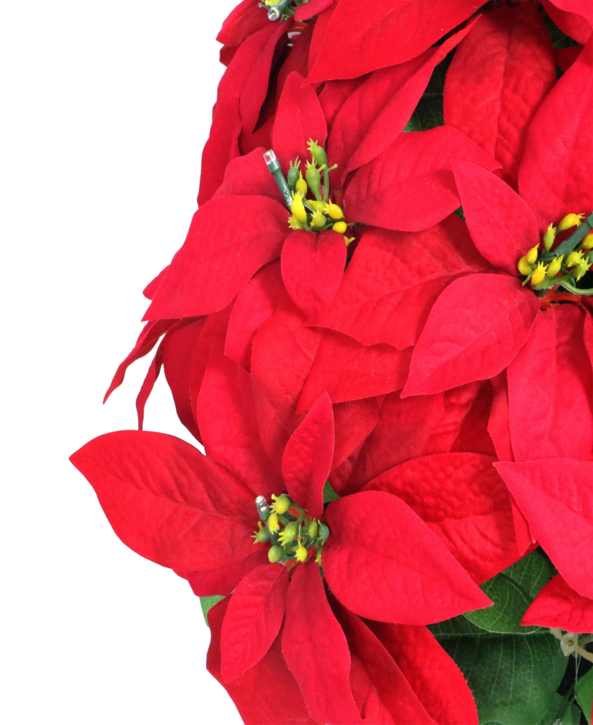 Puleo 19" Pre-Lit Artificial Potted Poinsettias