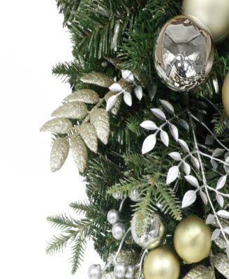 Puleo 28" Pre-Lit Adorned Artificial Banister Swag