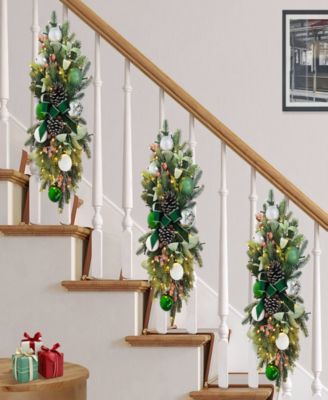 Puleo 28" Pre-Lit Adorned Banister Swag
