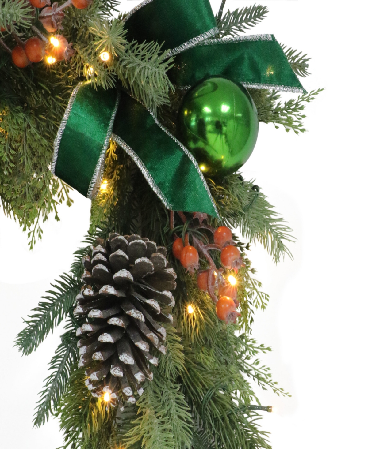 Puleo 10" Pre-Lit Battery-Operated Adorned Garland