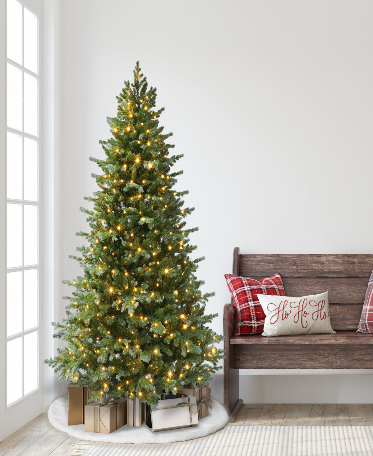 Puleo 6.5' Pre-lit Linden Fir Artificial Tree In Green