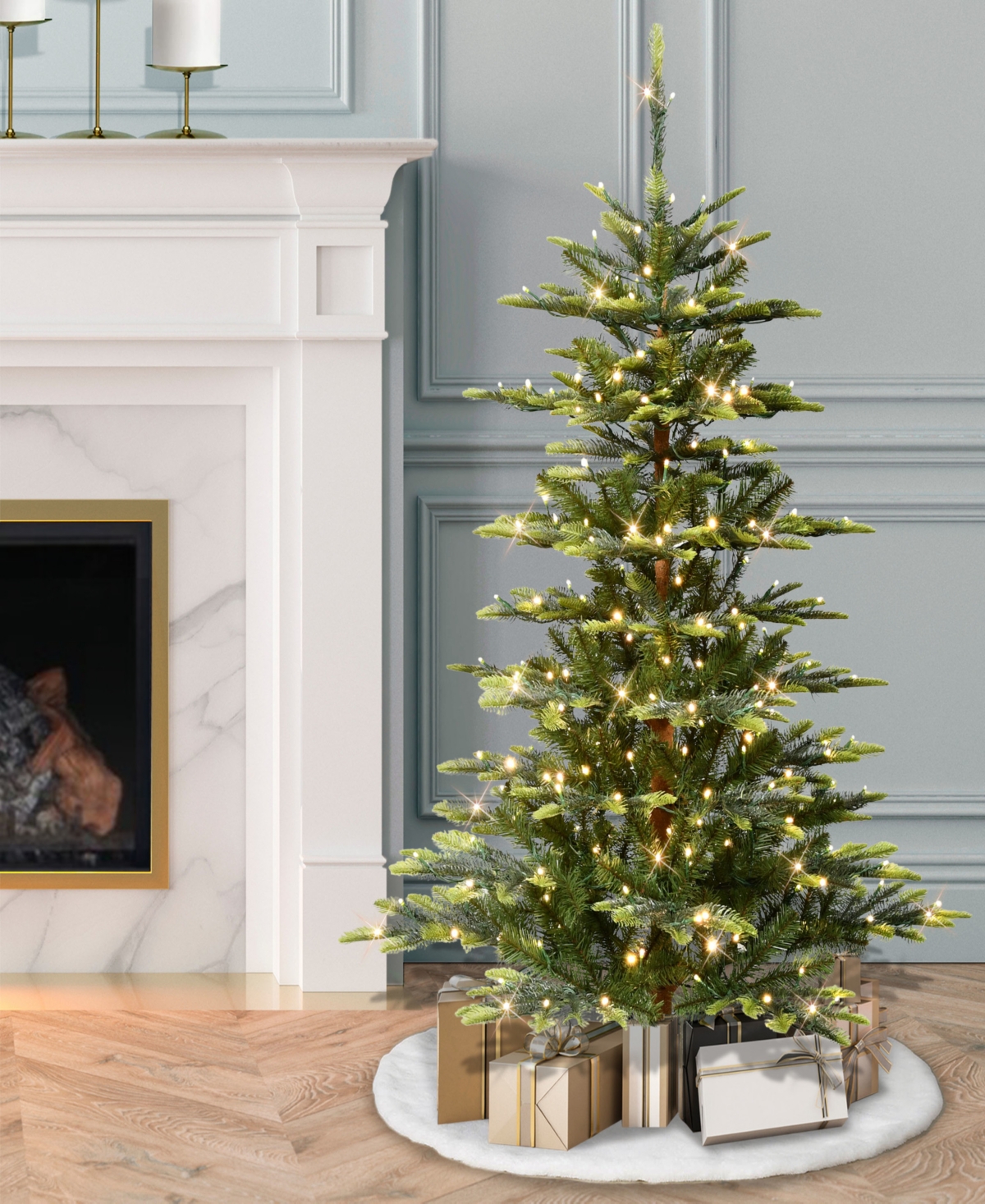 Puleo 4.5' Pre-lit Artificial Aspen Fir Tree In Green