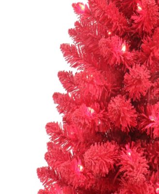 Puleo 4.5' Pre-Lit Artificial Flocked Fashion Tree