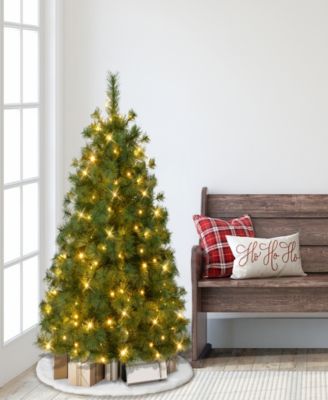 Puleo 4.5' Pre-Lit Artificial Colorado Pine Christmas Tree with Dual Function LED Lights