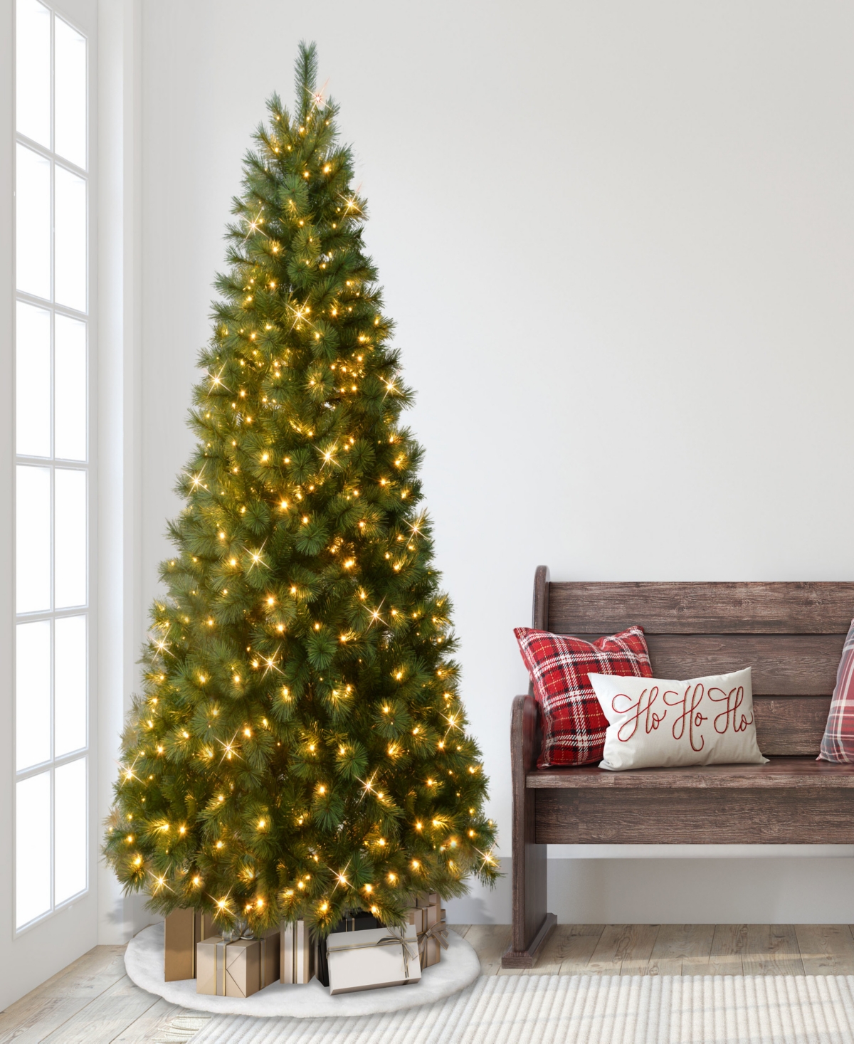 Puleo 7.5' Pre-lit Artificial Wyoming Pine Tree With Multi-function Led Lights In Green