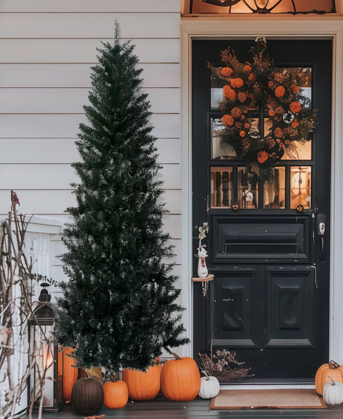 Puleo International Puleo 7' Carson Pine Artificial Christmas Tree In Black