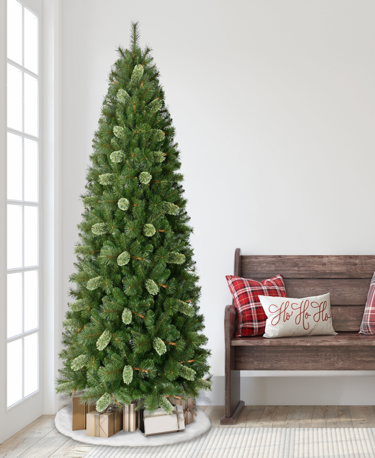 Puleo 7.5' Slim Teton Pine Artificial Christmas Tree In Green